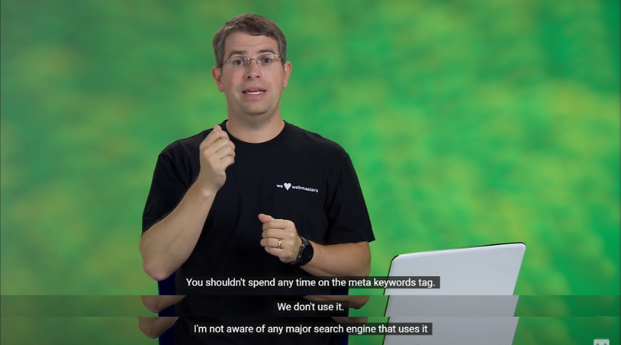 Phát ngôn của Matt Cutts -  cựu Trưởng nhóm Webspam của Google về Meta Keywords