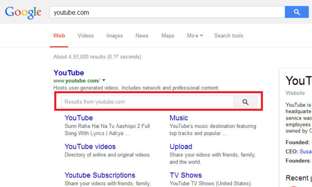 Công cụ Sitelink Search Box